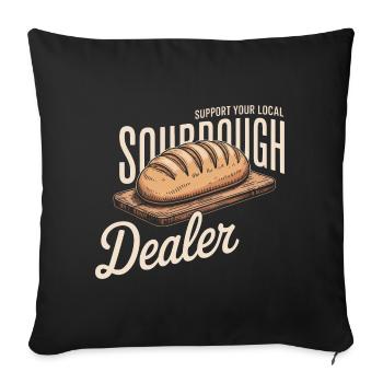 Sourdough Dealer Local Logo - Sofa pillowcase 17,3'' x 17,3'' (45 x 45 cm) - black - Front