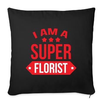 Super Florist profession passion flowers - Sofa pillowcase 17,3'' x 17,3'' (45 x 45 cm) - black - Front