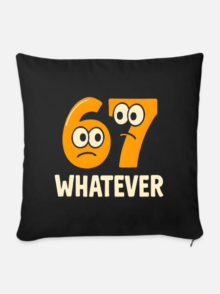 Six Seven Whatever Italian Brainrot Humor Meme - Sofakissenbezug 45 x 45 cm - Schwarz