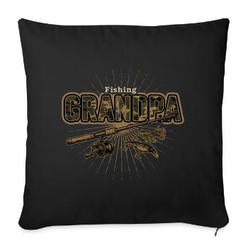 Grand-père pêcheur Angeln Opa - Housse de coussin décorative 45 x 45 cm - noir - Devant