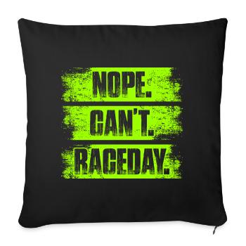 Non, je ne peux pas le jour de la course, amateur de voitures, mécanicien, - Housse de coussin décorative 45 x 45 cm - noir - Devant