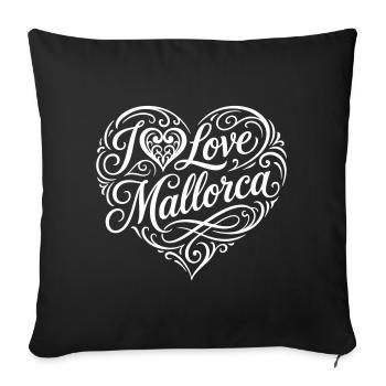 J’adore le cœur de Majorque - Housse de coussin décorative 45 x 45 cm - noir - Devant
