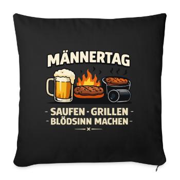 MännerTag Grillgaudi Design - Sofakissenbezug 45 x 45 cm - Schwarz - Vorne
