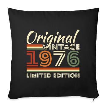 1976 Vintage Retro Geburtstagsgeschenk - Sofakissenbezug 45 x 45 cm - Schwarz - Vorne