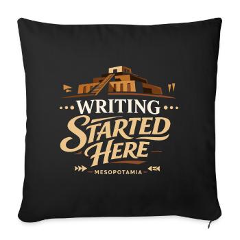 Ancient Mesopotamia, Sumerian - Sofa pillowcase 17,3'' x 17,3'' (45 x 45 cm) - black - Front