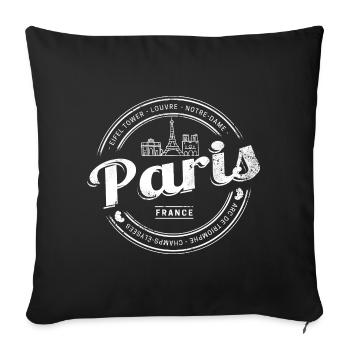 Paris in Frankreich Eiffelturm Vintage Souvenir - Sofakissenbezug 45 x 45 cm - Schwarz - Vorne