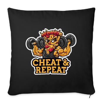 Funny Pizza Fitness Gym Men Bodybuilding - Sofa pillowcase 17,3'' x 17,3'' (45 x 45 cm) - black - Front