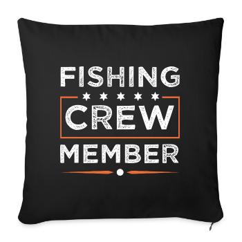 Équipage de pêche - Housse de coussin décorative 45 x 45 cm - noir - Devant