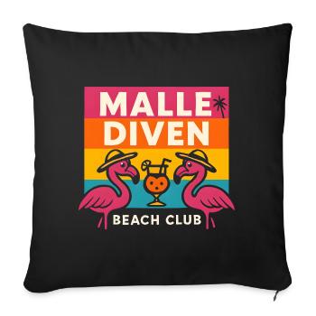 Malle Diven Beach Club Flamingo Mallorca Party  - Sofakissenbezug 45 x 45 cm - Schwarz - Vorne