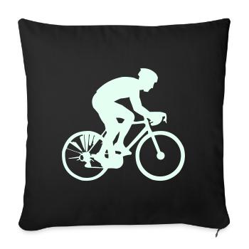 Cyclist Silhouette Mint - Sofa pillowcase 17,3'' x 17,3'' (45 x 45 cm) - black - Front