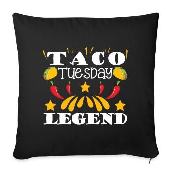 taco tuesday legend - Sofa pillowcase 17,3'' x 17,3'' (45 x 45 cm) - black - Front