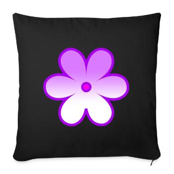 Flower - Sofa pillowcase 17,3'' x 17,3'' (45 x 45 cm) - black - Front