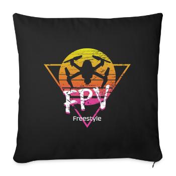 FPV Drone Pilot Freestyle & Renngeschenk - Sofakissenbezug 45 x 45 cm - Schwarz - Vorne