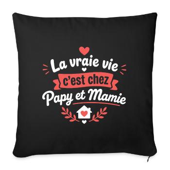 Merci Maîtresse, Belle Année CE1 - Housse de coussin décorative 45 x 45 cm - noir - Devant