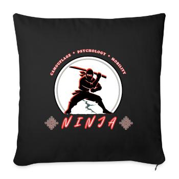 Ninja Warrior Emblem – Martial Arts Design - Sofa pillowcase 17,3'' x 17,3'' (45 x 45 cm) - black - Front