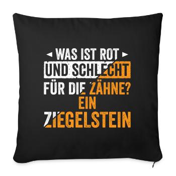 Roter Ziegelstein Witz  - Sofakissenbezug 45 x 45 cm - Schwarz - Vorne