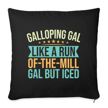 Hobby Horse Rider Galloping Gal English Riding - Sofa pillowcase 17,3'' x 17,3'' (45 x 45 cm) - black - Front