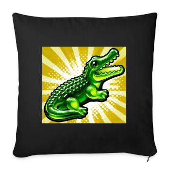 crocodile - Sofa pillowcase 17,3'' x 17,3'' (45 x 45 cm) - black - Front