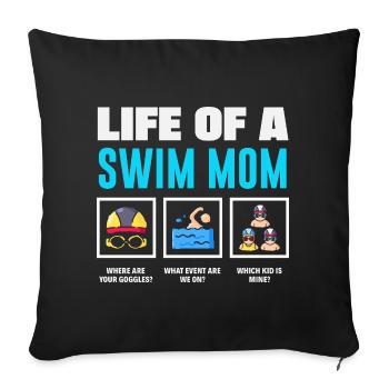 Lustige Schwimmer Sprüche & Schwimmverein Design - Sofakissenbezug 45 x 45 cm - Schwarz - Vorne