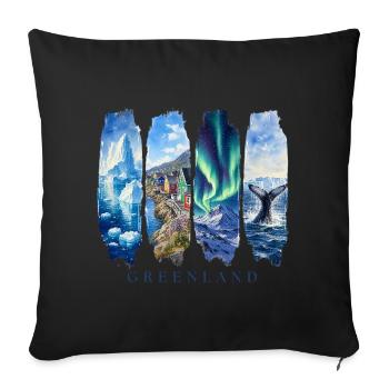 Greenland Holidays Travel – Arctic Nature & Culture - Sofa pillowcase 17,3'' x 17,3'' (45 x 45 cm) - black - Front