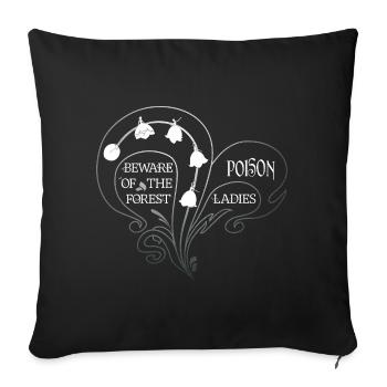 Poisonous White Beauty - Lily of the Valley Vintag - Sofa pillowcase 17,3'' x 17,3'' (45 x 45 cm) - black - Front