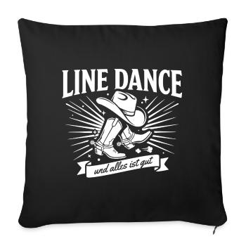 Line Dance Cowboy Boots Grafik - Sofakissenbezug 45 x 45 cm - Schwarz - Vorne