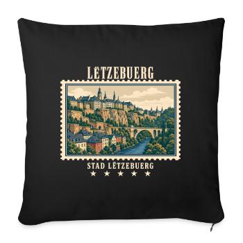 Luxemburg Luxemburg-Stadt Vintage Reisemarke - Sofakissenbezug 45 x 45 cm - Schwarz - Vorne