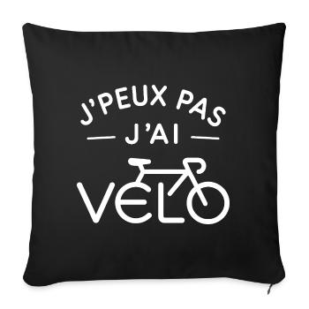 Vélo Humour Cadeau Passionné de Cyclisme - Housse de coussin décorative 45 x 45 cm - noir - Devant