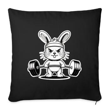 Pumpernickel Kaninchen  - Sofakissenbezug 45 x 45 cm - Schwarz - Vorne