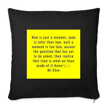 Time as art typography yellow - Sofa pillowcase 17,3'' x 17,3'' (45 x 45 cm) - black - Front