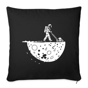 Astronaut Mowing the Moon - Sofa pillowcase 17,3'' x 17,3'' (45 x 45 cm) - black - Front