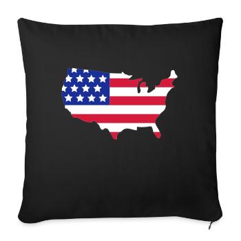 Stars and Stripes of USA, United States of America - Housse de coussin décorative 45 x 45 cm - noir - Devant