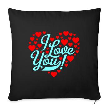 i love you - Sofa pillowcase 17,3'' x 17,3'' (45 x 45 cm) - black - Front
