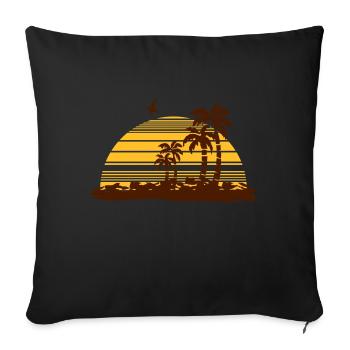 sunset - Sofa pillowcase 17,3'' x 17,3'' (45 x 45 cm) - black - Front