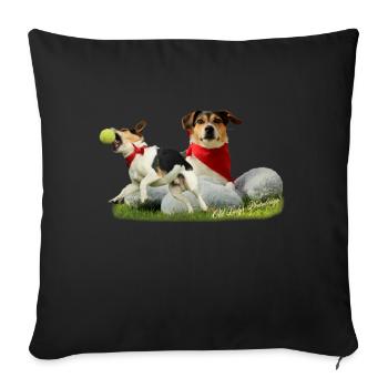 Jack Russel Terrier - Sofakissenbezug 45 x 45 cm - Schwarz - Vorne