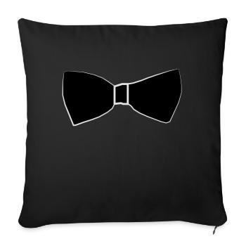 Faux black bow tie - Sofa pillowcase 17,3'' x 17,3'' (45 x 45 cm) - black - Front