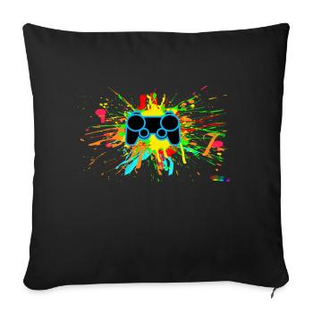Controller Splatter Gamer - Sofa pillowcase 17,3'' x 17,3'' (45 x 45 cm) - black - Front