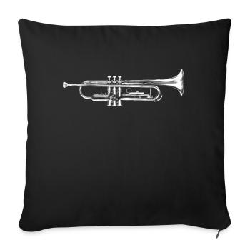 Trumpet - Sofa pillowcase 17,3'' x 17,3'' (45 x 45 cm) - black - Front