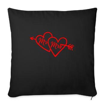Mariage / Mariage: Mr. & Mrs. - Housse de coussin décorative 45 x 45 cm - noir - Devant