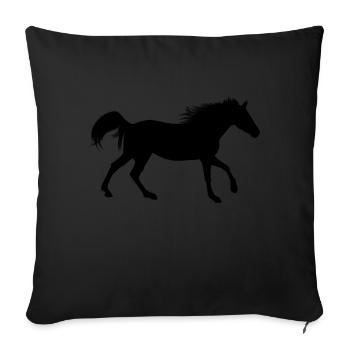 horse114 - Housse de coussin décorative 45 x 45 cm - noir - Devant
