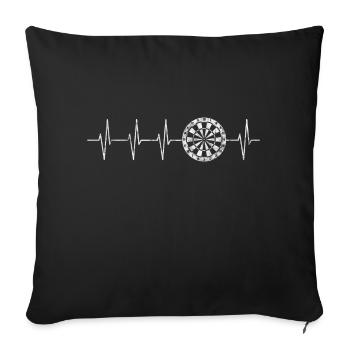 Dart Herzschlag Zielscheibe Heartbeat Geschenk - Sofakissenbezug 45 x 45 cm - Schwarz - Vorne