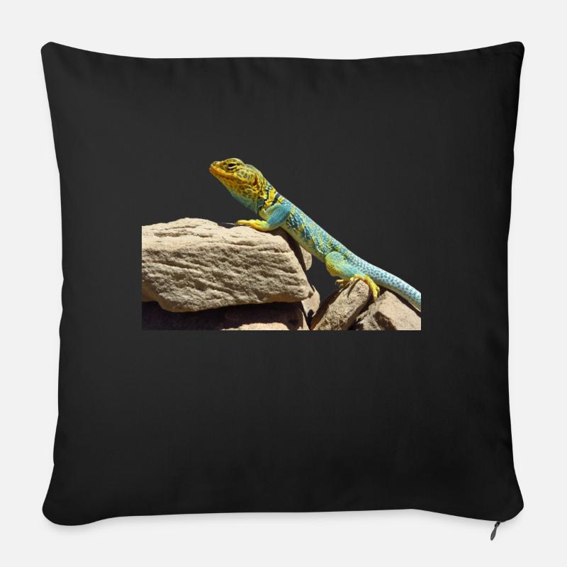 gecko lizard echse eidechse - Sofakissenbezug 45 x 45 cm - Schwarz