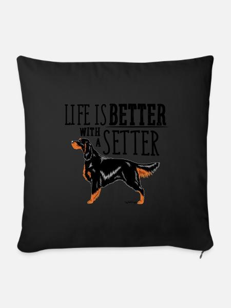 Gordon Setter Besser - Sofakissenbezug 45 x 45 cm - Schwarz