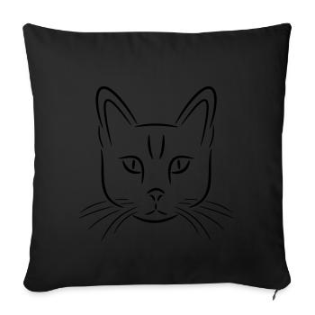 Katze - Sofakissenbezug 45 x 45 cm - Schwarz - Vorne