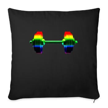 Rainbow dumbbell - Sofa pillowcase 17,3'' x 17,3'' (45 x 45 cm) - black - Front