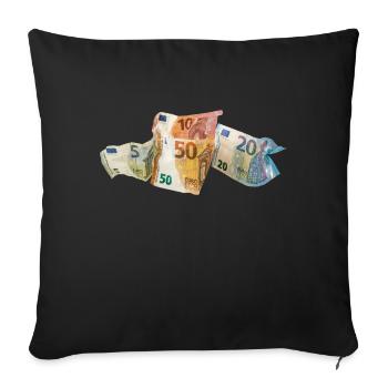 Euro-Geldscheine - Sofakissenbezug 45 x 45 cm - Schwarz - Vorne
