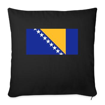 Drapeau de Bosnie-Herzégovine - Housse de coussin décorative 45 x 45 cm - noir - Devant