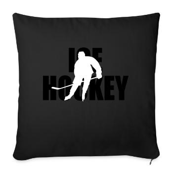 ice hockey - Sofa pillowcase 17,3'' x 17,3'' (45 x 45 cm) - black - Front