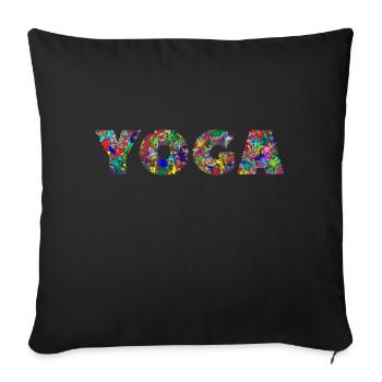 Yoga Sport Meditation - Sofakissenbezug 45 x 45 cm - Schwarz - Vorne