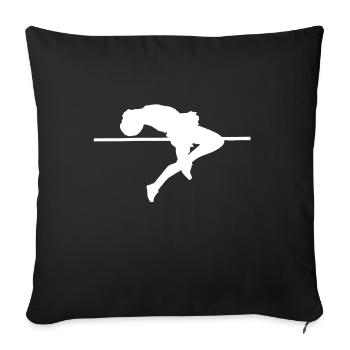 Athlétisme de saut en hauteur - Housse de coussin décorative 45 x 45 cm - noir - Devant